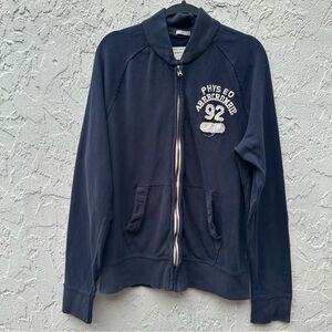 ABERCROMBIE Sweatshirt Men XL Muscle Full Zip Distressed Phys Ed 92 Y2K